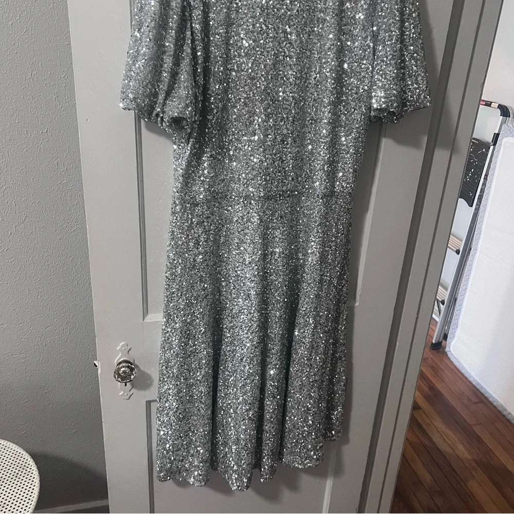 JessaKae Silver Sequin Midi Dress - Picture 3 of 6